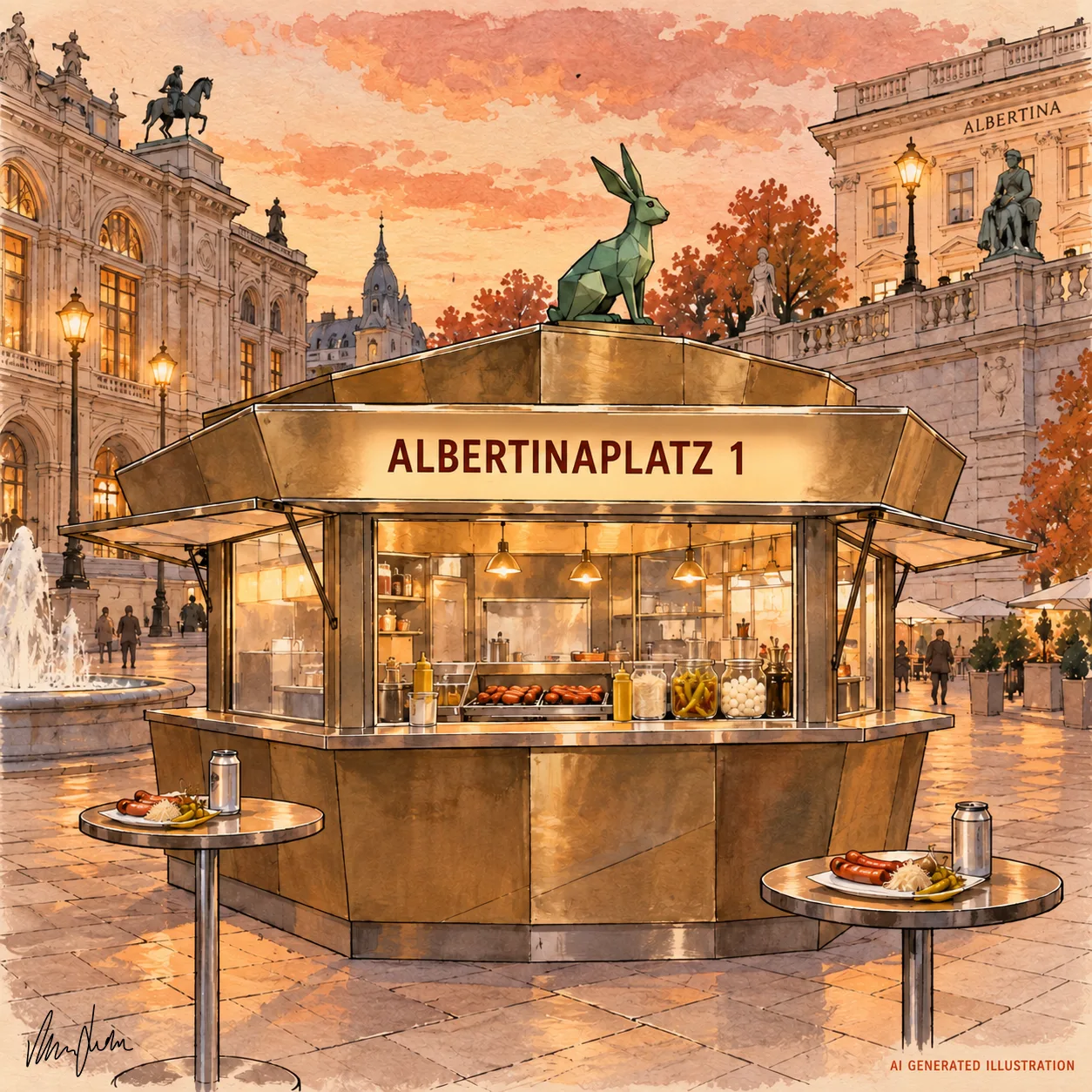 Bitzinger Würstelstand bei der Albertina